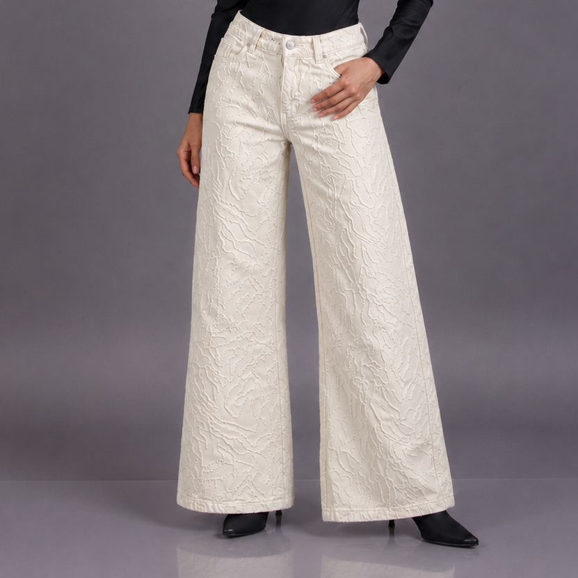 Jean Wide Leg Marfil ax-3105 Rigido