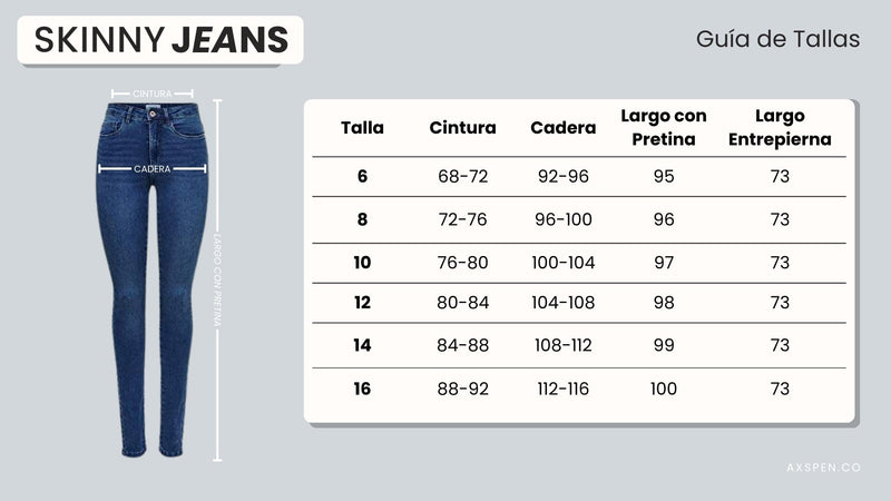 Tabla de tallajes para Jean Axspen Skinny Ax-2185