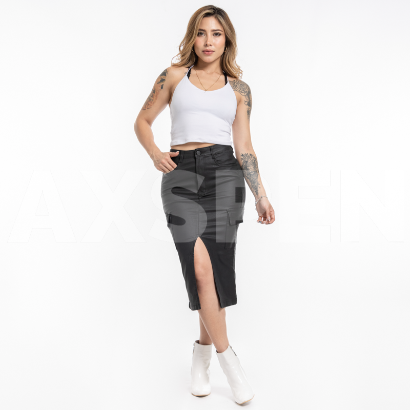 Falda Efecto Cuero Cartier