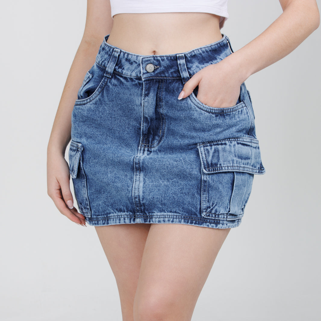 Falda Denim Cargo B1819