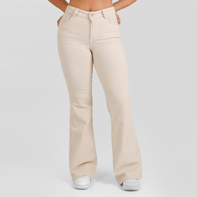 Pantalón Pana Flare Ax-2687 Marfil