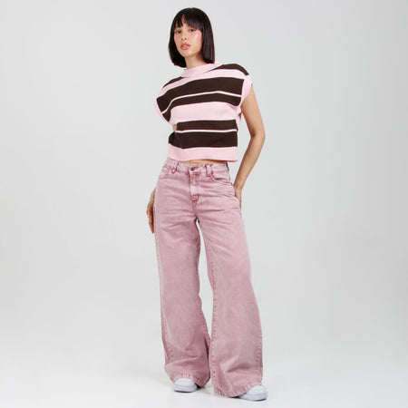 Jean Wide Leg Rosa Ax-3015 Rigido