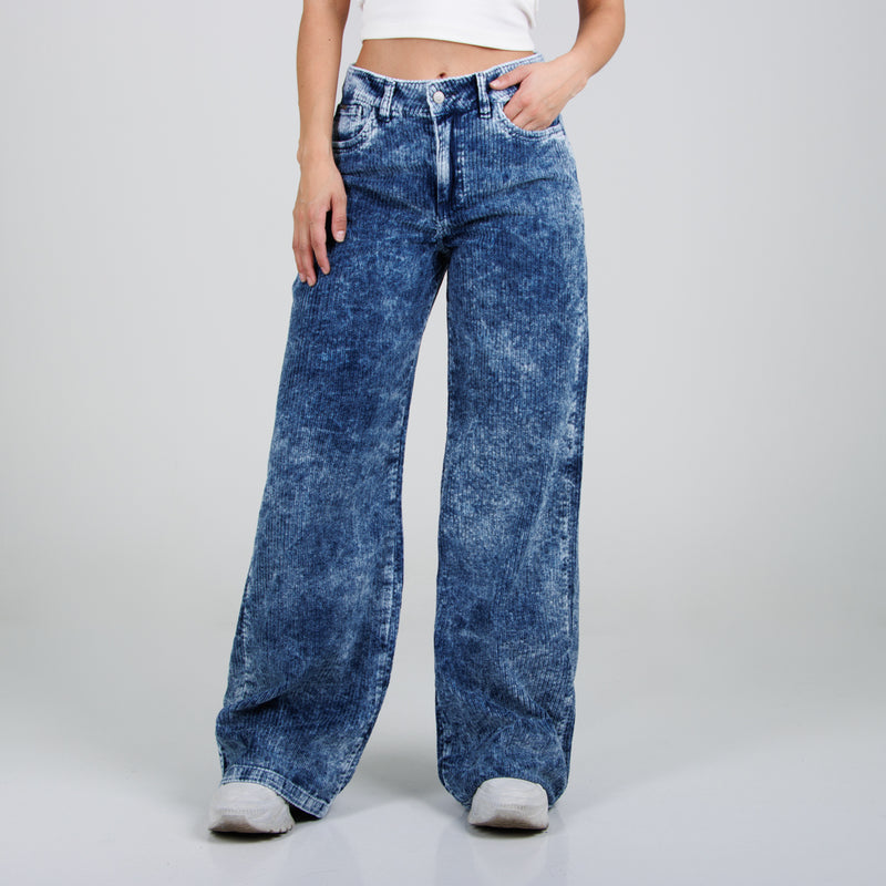 Pantalón Pana Wide leg Ox-2833 Azul