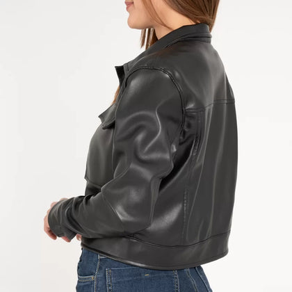 Cazadora Efecto Piel B1707 Negro