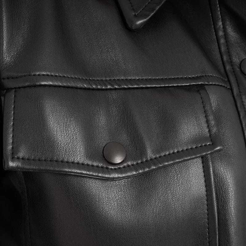 Cazadora Efecto Piel B1707 Negro