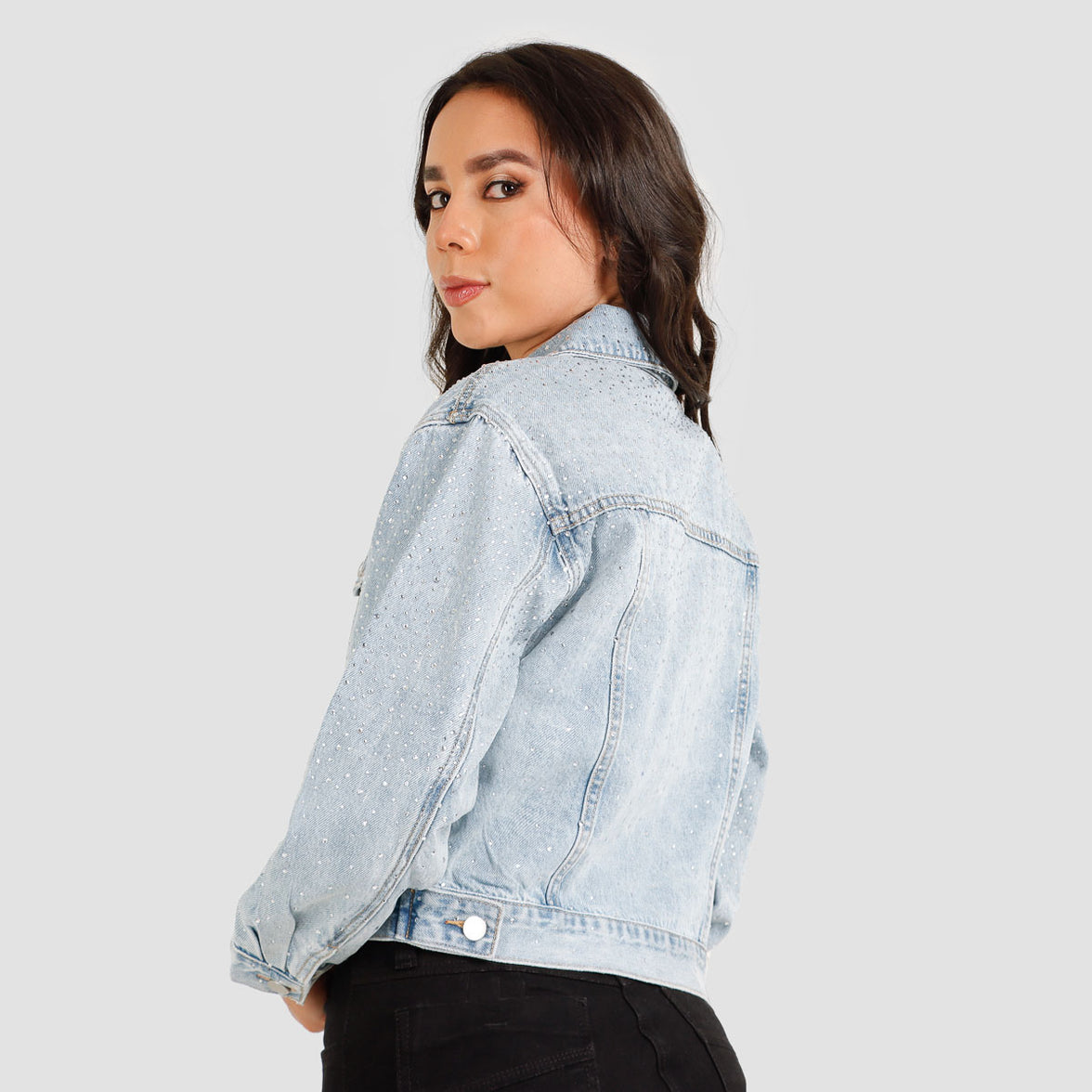 Chaqueta Denim brillos GY4032