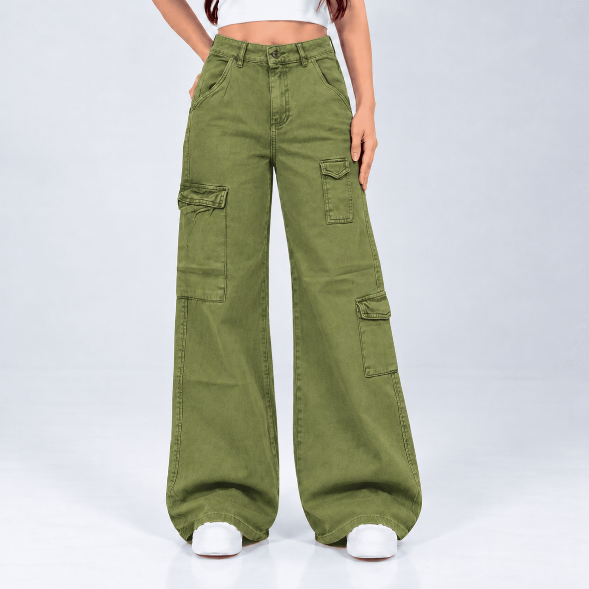 Wide leg Axspen AX-2237 verde