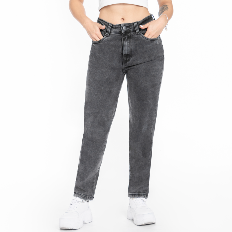 Jean Axspen Mom Fit Gris Humo AX-2091
