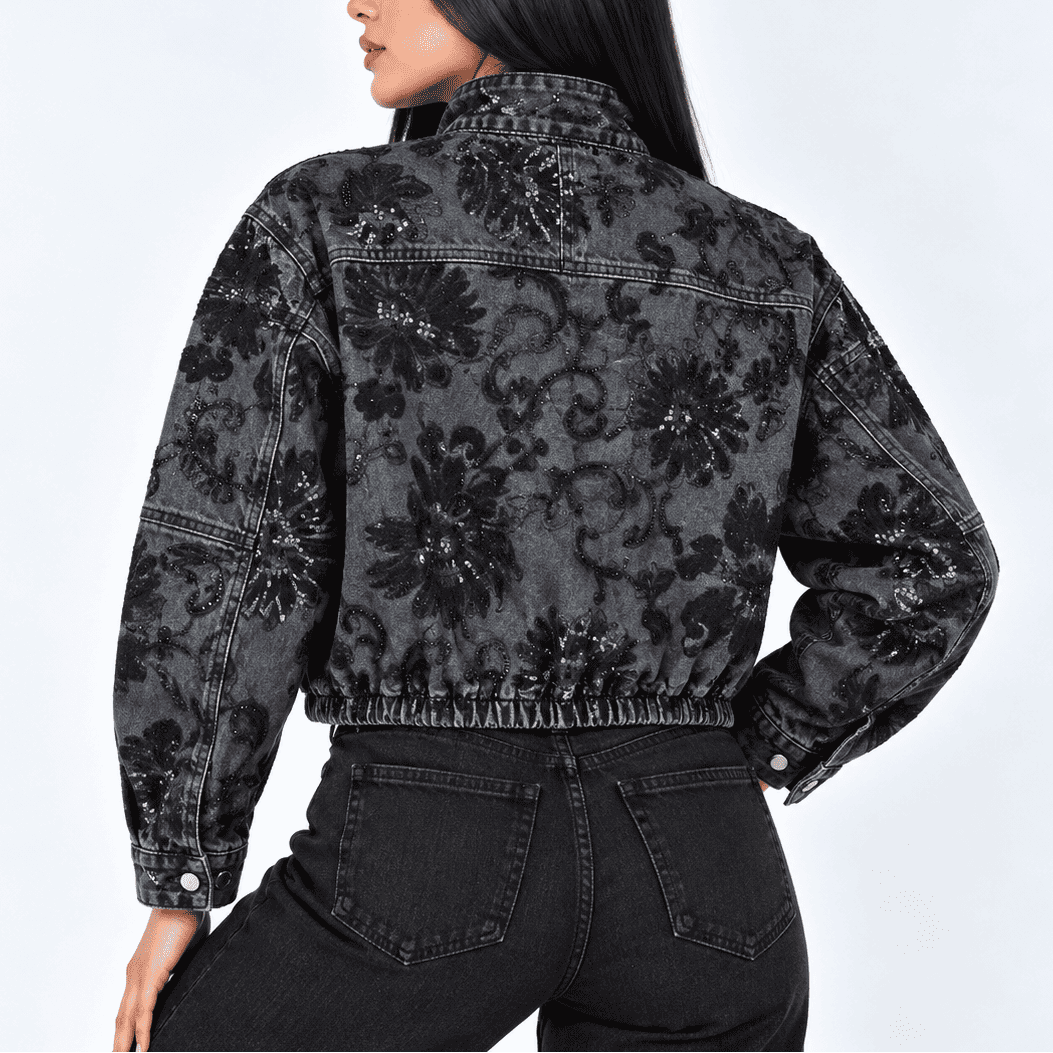 Cazadora Denim GY7148 Negro
