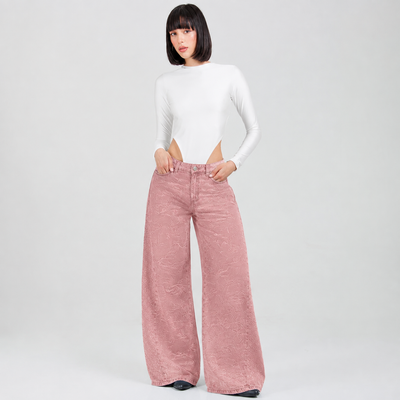 Jean Wide Leg Rosa Ax-3129 Rigido Premium