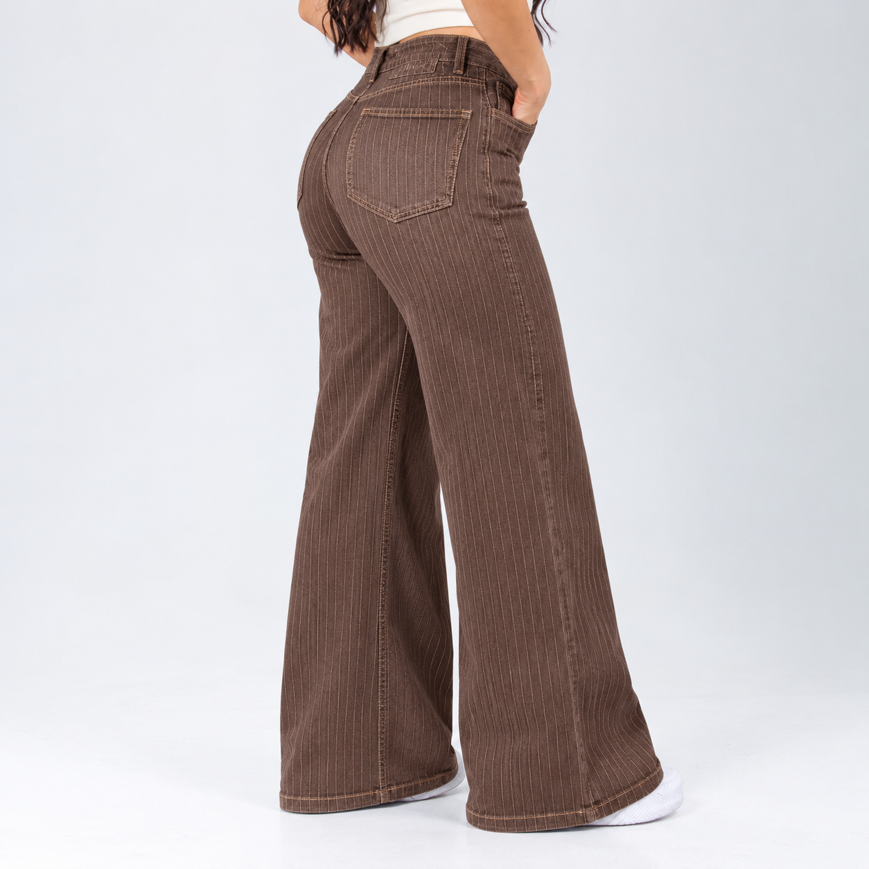 Jean Wide Leg Café Ax-3186 licrado Premium