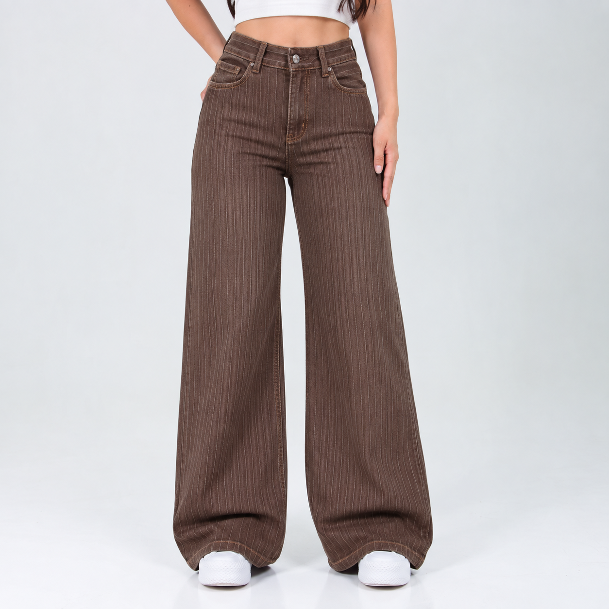 Jean Wide Leg Café Ax-3186 licrado Premium