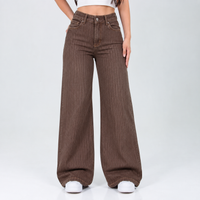 Jean Wide Leg Café Ax-3186 licrado Premium