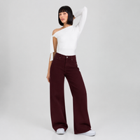 Jean Wide Leg Vinotinto Ax-3097 Rigido