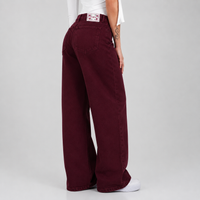 Jean Wide Leg Vinotinto Ax-3097 Rigido
