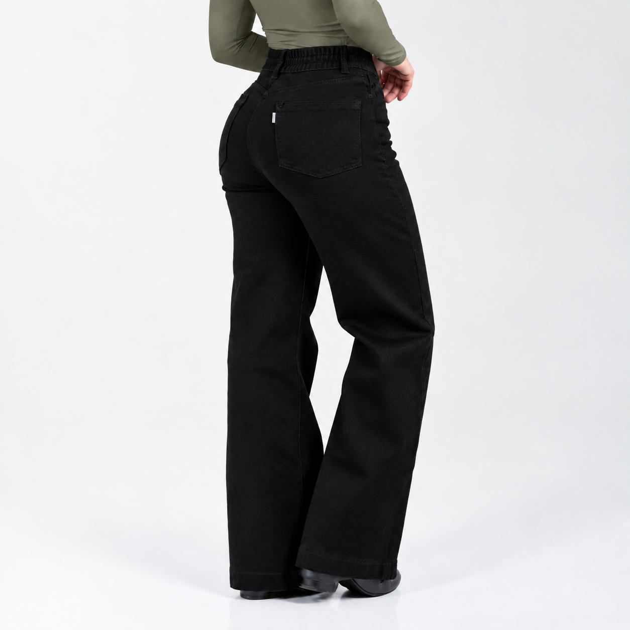 Jean Wide Leg Negro Ax-3159 licrado