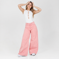 Jean Wide Leg Rosa Ax-3104 Rigido