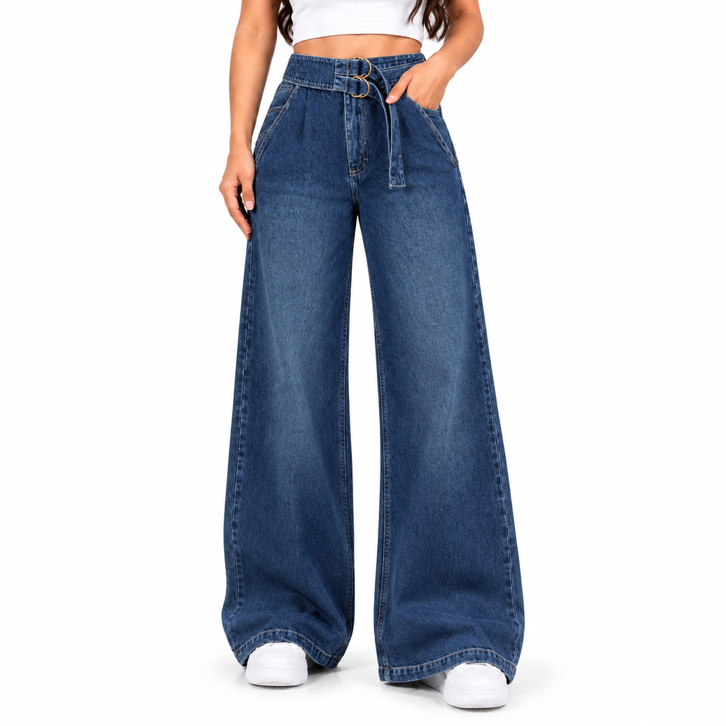 Jean Wide Leg Basico Ax-3122 Rigido