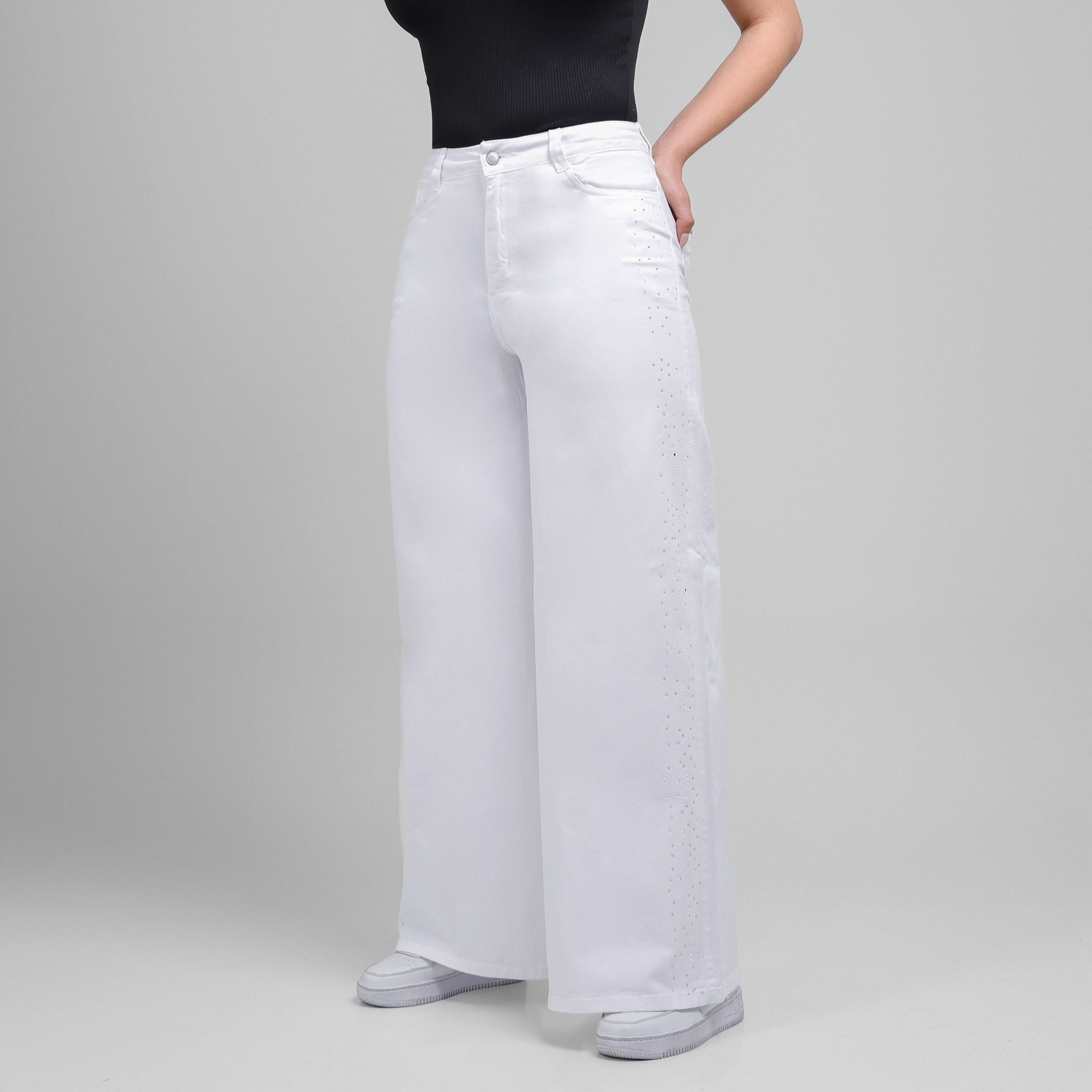 Pantalón Drill Axspen Wide Leg Ax-2857 Blanco