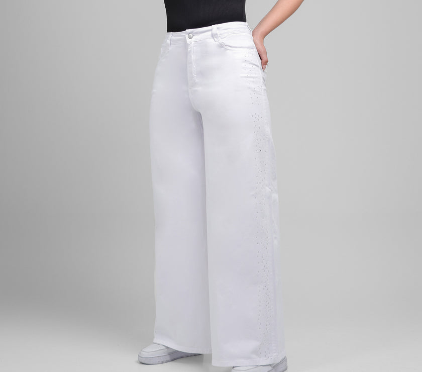Pantalón Drill Axspen Wide Leg Ax-2857 Blanco