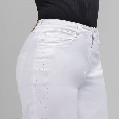 Pantalón Drill Axspen Wide Leg Ax-2857 Blanco