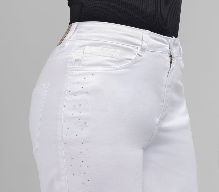 Pantalón Drill Axspen Wide Leg Ax-2857 Blanco