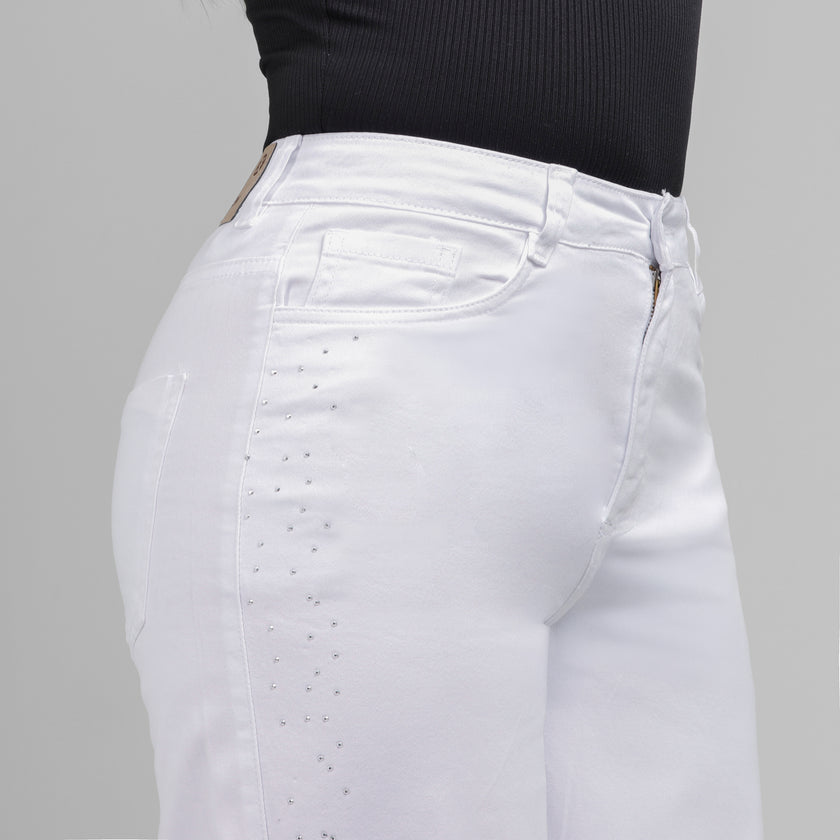 Pantalón Drill Axspen Wide Leg Ax-2857 Blanco