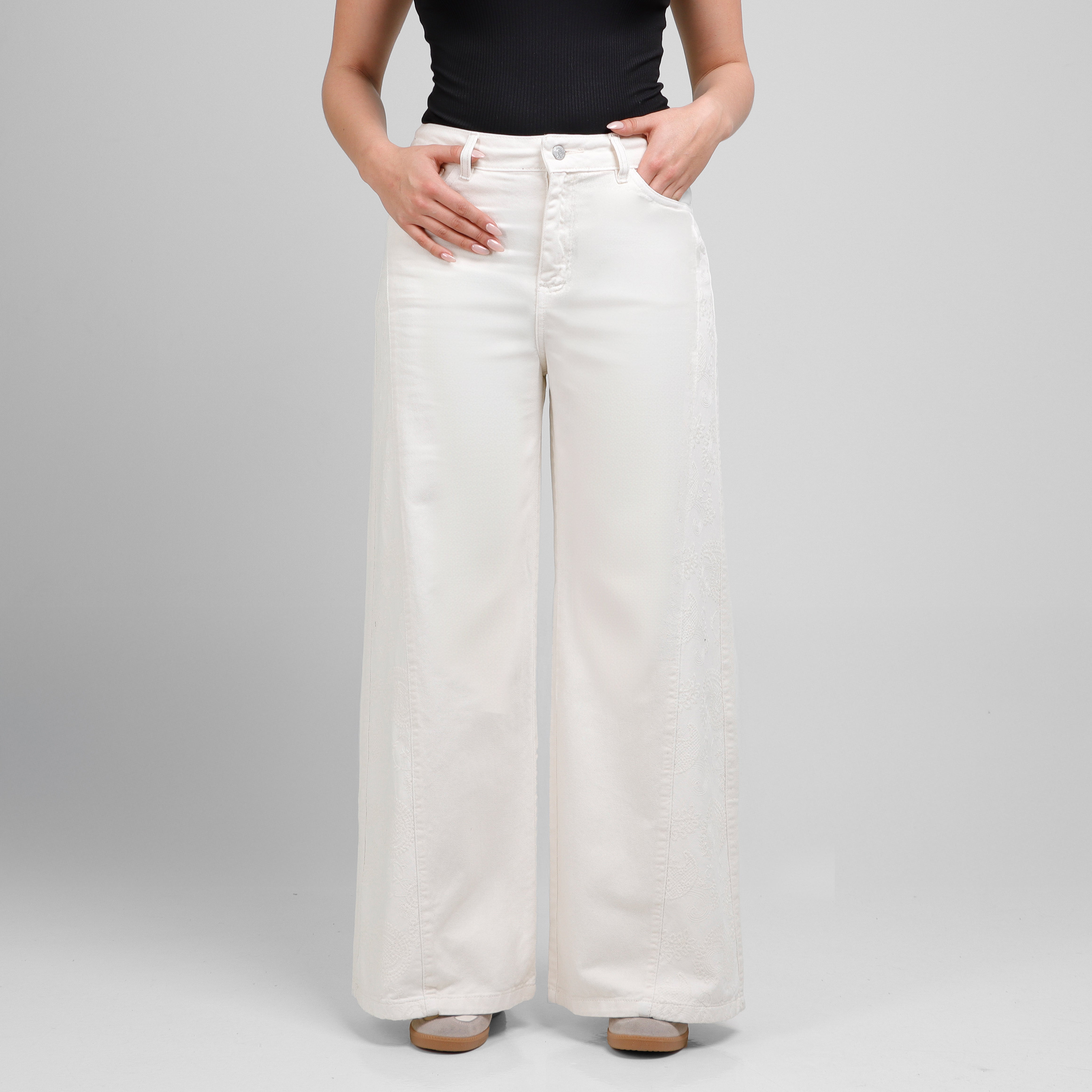 Jean Axspen Wide Leg Ax-2923 Marfil
