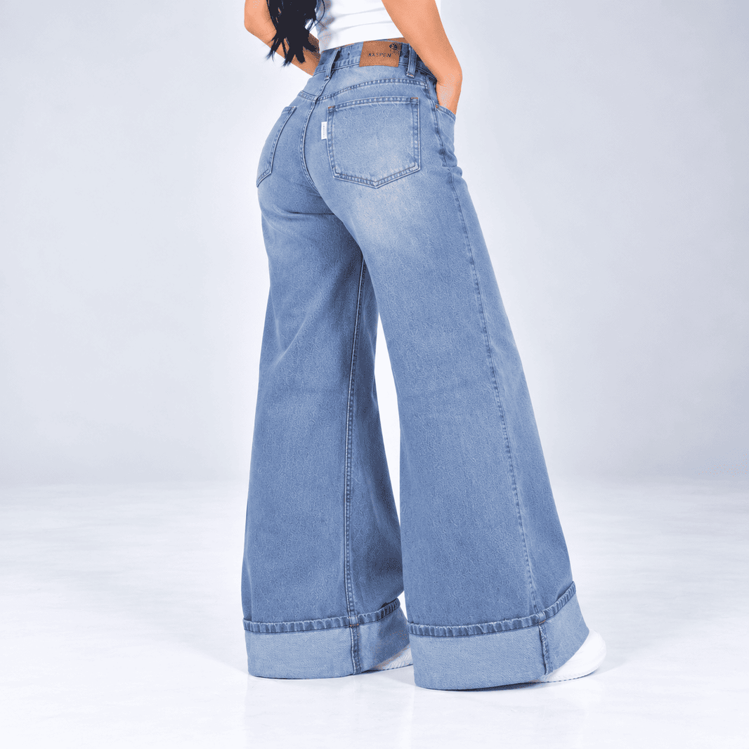 Jean Axspen Wide Leg Basico Ax-2929 Rigido