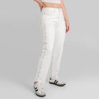 Jeans de dama Mom Fit ax-2561 Marfil