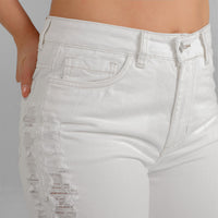 Jeans de dama Mom Fit ax-2561 Marfil