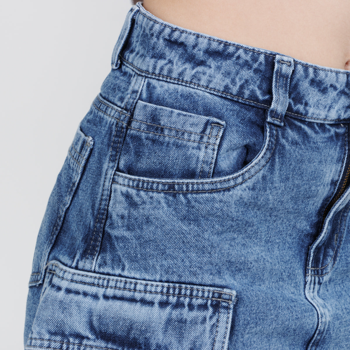 Falda Denim Cargo B1819