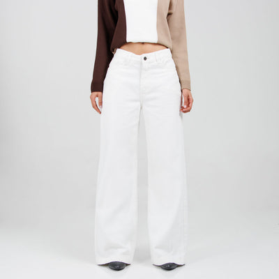 Jean Wide Leg Marfil ax-3150 Rigido Premium