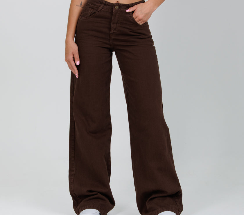 Jean Wide Leg Ax-2771 Cafe