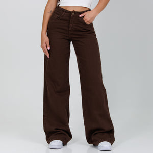 Jean Wide Leg Ax-2771 Cafe