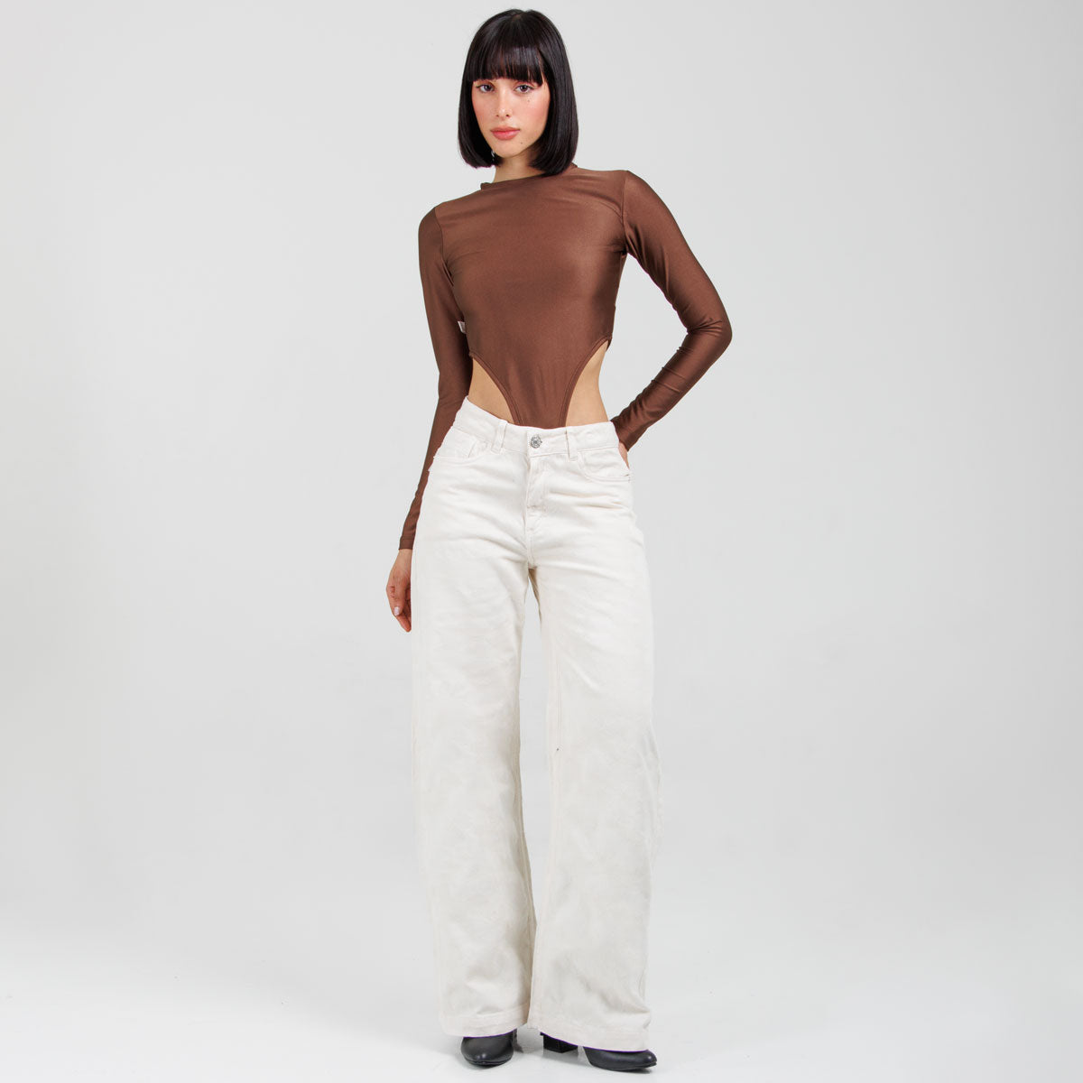 Jean Wide Leg Marfil Ax-3107 Rigido Premium