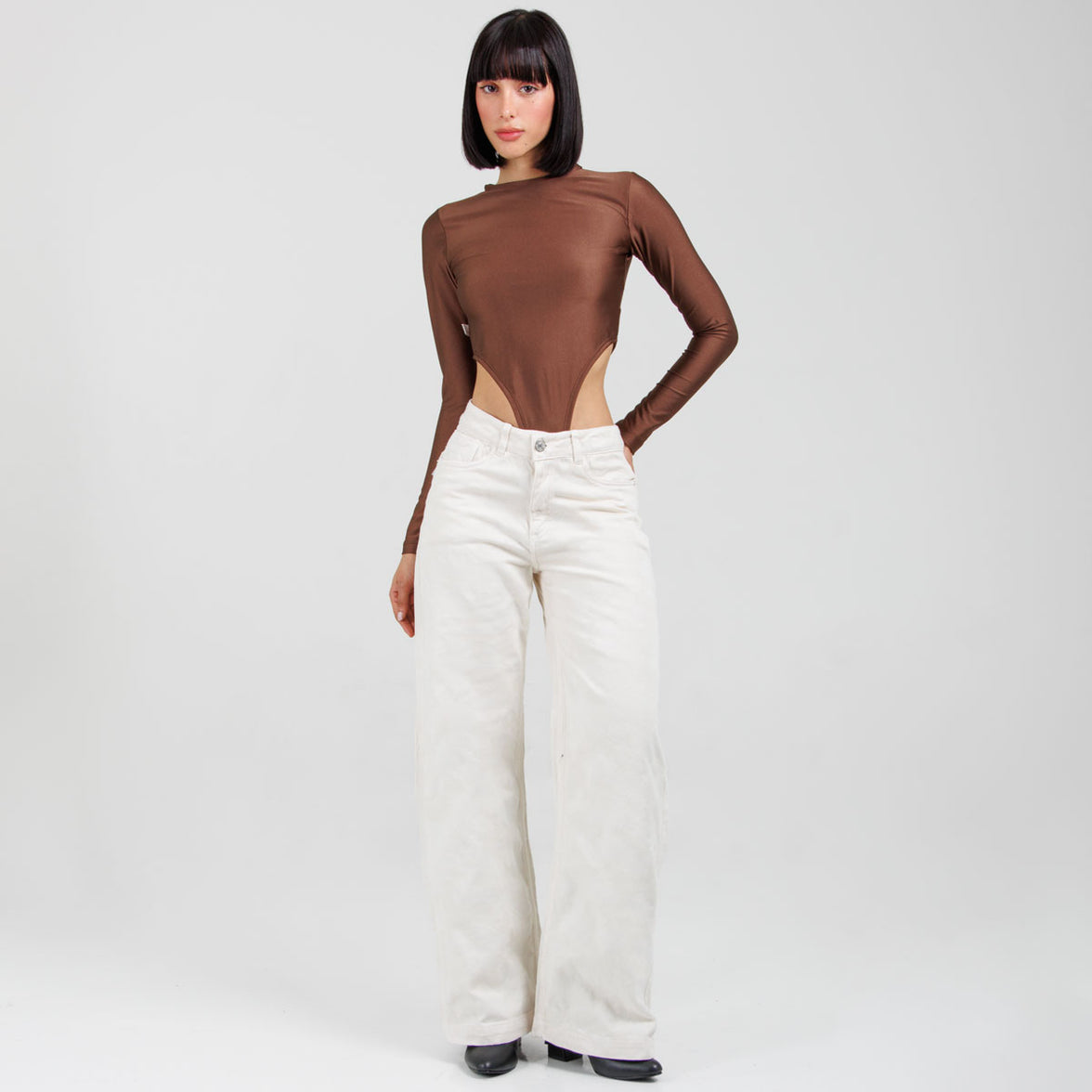 Jean Wide Leg Marfil Ax-3107 Rigido Premium