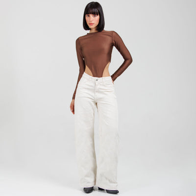 Jean Wide Leg Marfil Ax-3107 Rigido Premium