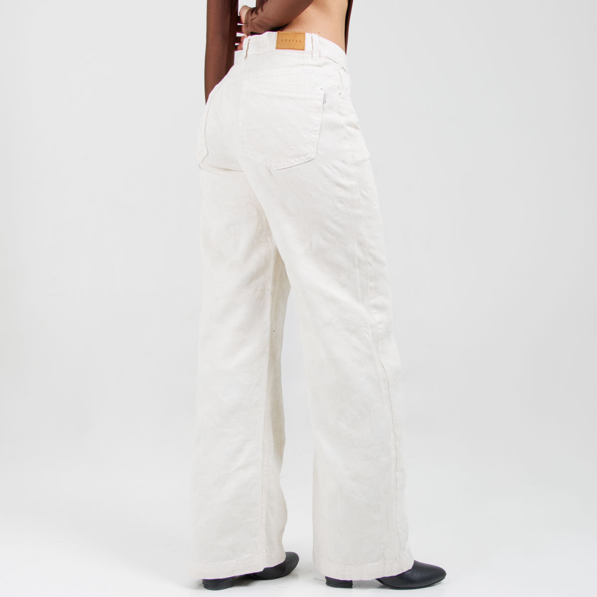 Jean Wide Leg Marfil Ax-3107 Rigido Premium