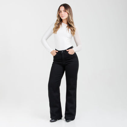 Jean Wide Leg Negro Ax-3174 Licrado