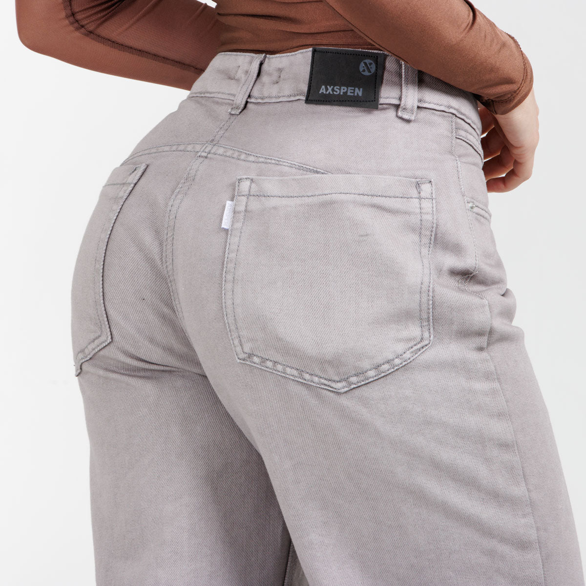 Jean Wide Leg Gris Ax-3153 Rigido