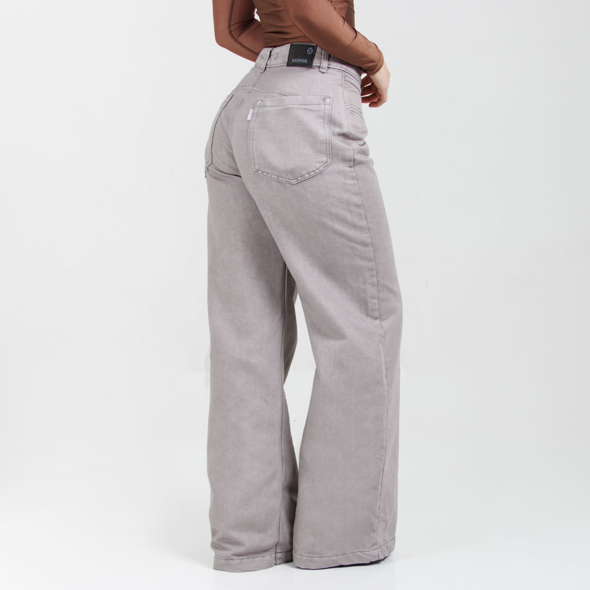 Jean Wide Leg Gris Ax-3153 Rigido