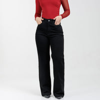 Jean Wde Leg Negro Ax-3158 Licrado