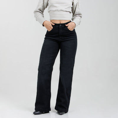 Jean Wide Leg Negro Ax-3155 Licrado