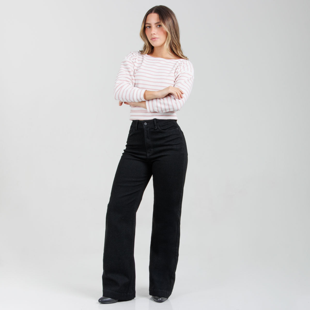 Jean Wde Leg Negro Ax-3158 Licrado