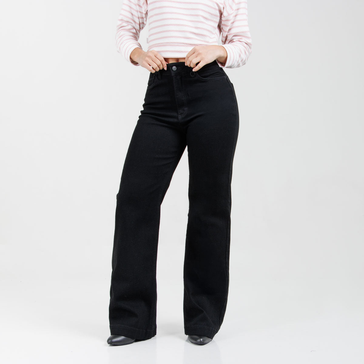 Jean Wde Leg Negro Ax-3158 Licrado