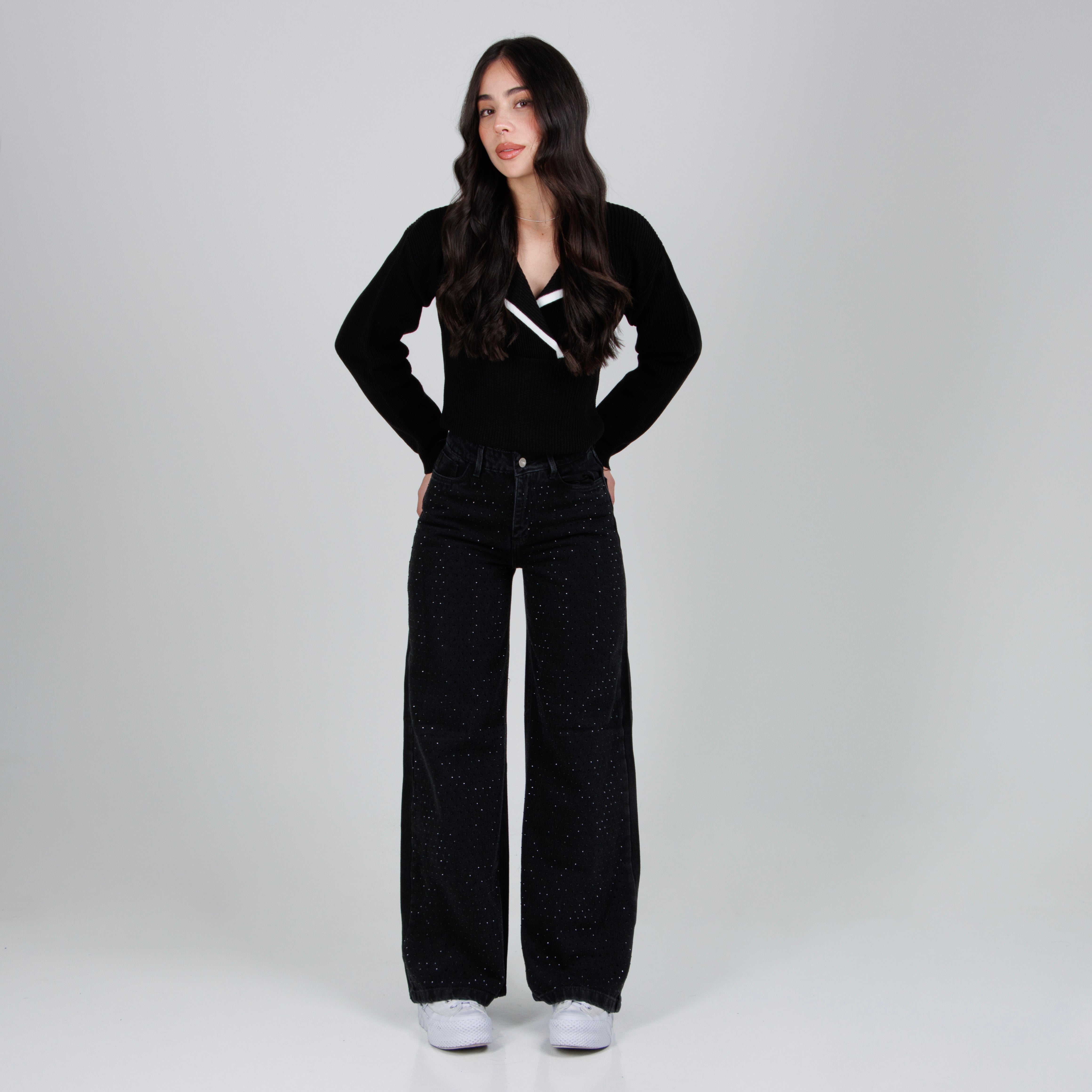 Jean Axspen Wide Leg Ax-2839 Gris Oscuro