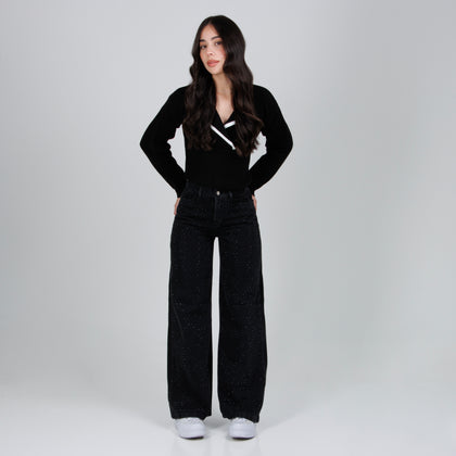 Jean Axspen Wide Leg Ax-2839 Gris Oscuro