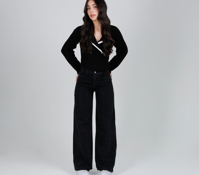 Jean Axspen Wide Leg Ax-2839 Gris Oscuro