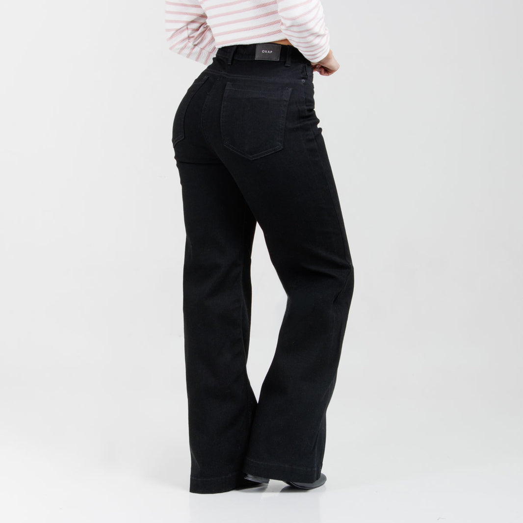 Jean Wde Leg Negro Ax-3158 Licrado